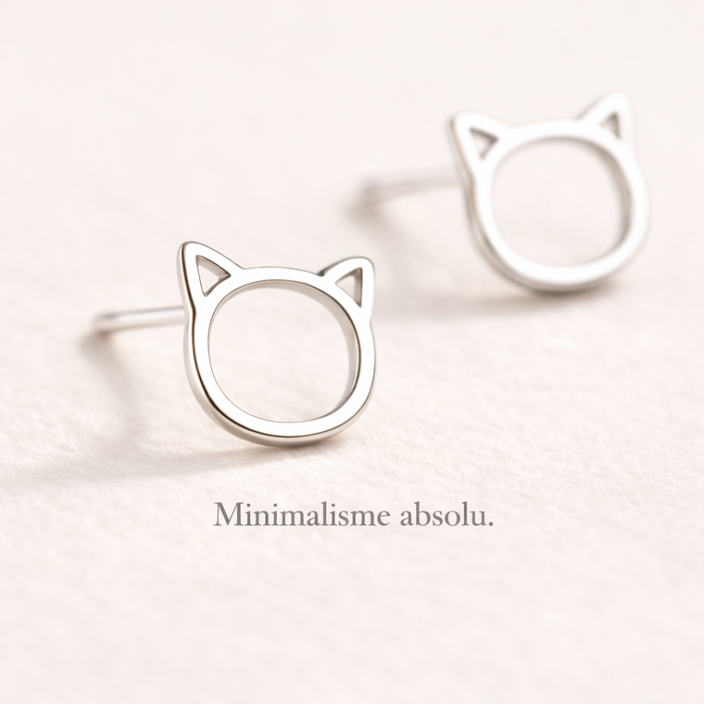 Boucles Silhouette Féline — Minimalisme Essentiel