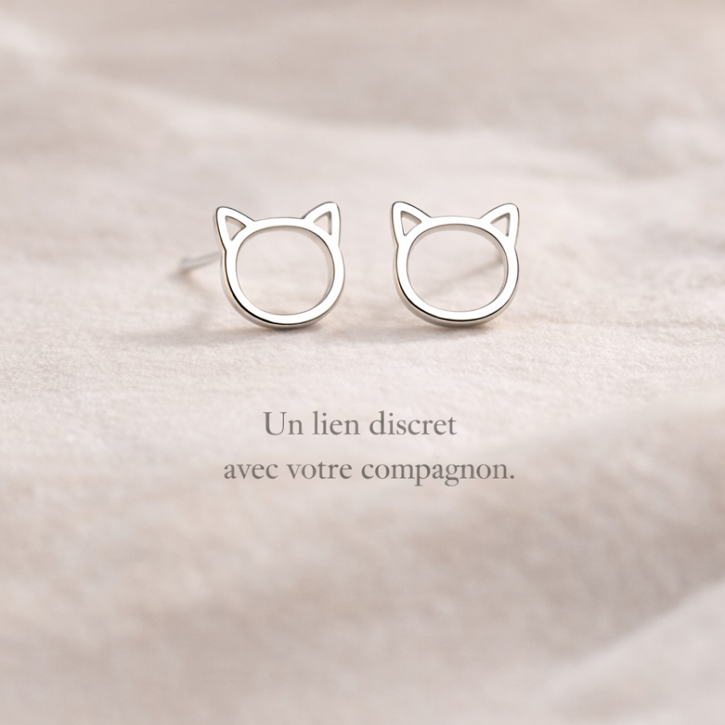 Boucles Silhouette Féline — Minimalisme Essentiel