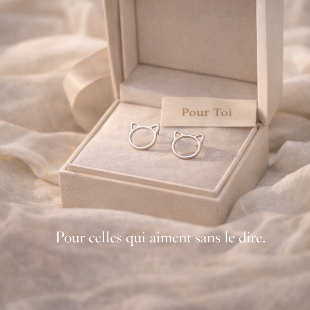 Boucles Silhouette Féline — Minimalisme Essentiel