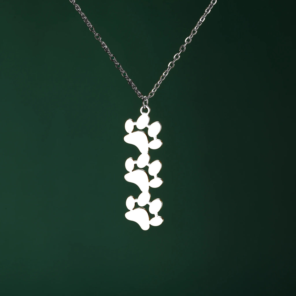 Collier Empreinte Féline – Pendentif Acier Inoxydable