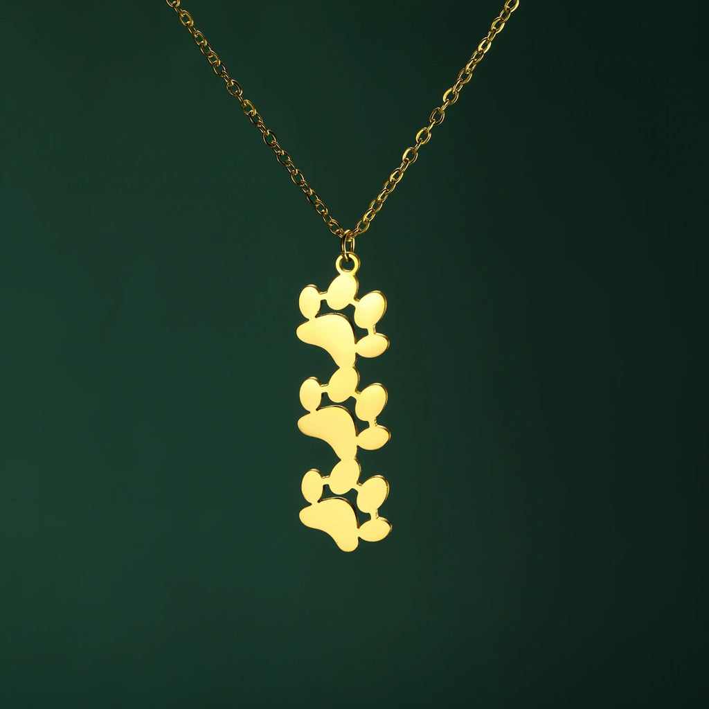 Collier Empreinte Féline – Pendentif Acier Inoxydable