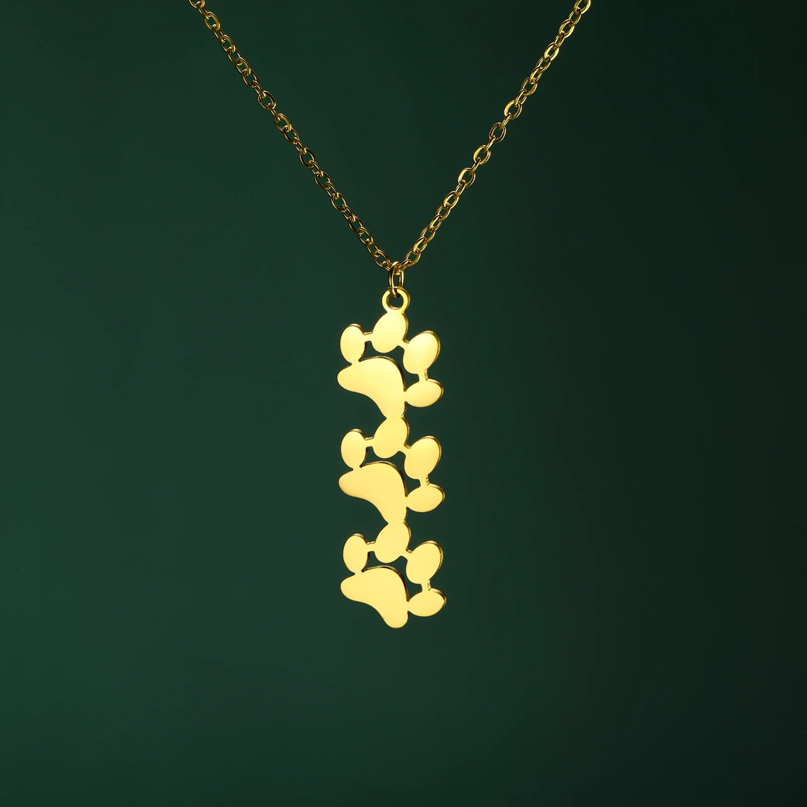 Collier Empreinte Féline – Pendentif Acier Inoxydable