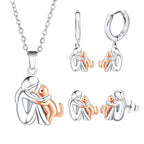 Collier Étreinte Féline – Argent & Or Rose