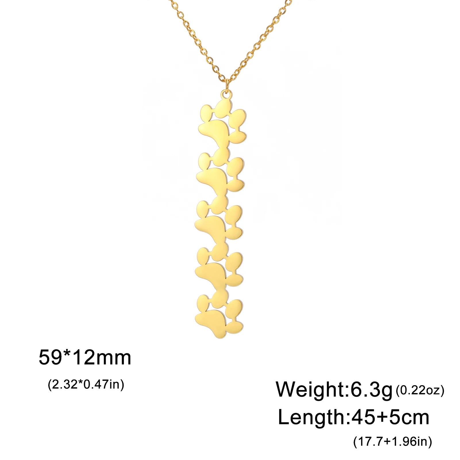 Collier Empreinte Féline – Pendentif Acier Inoxydable