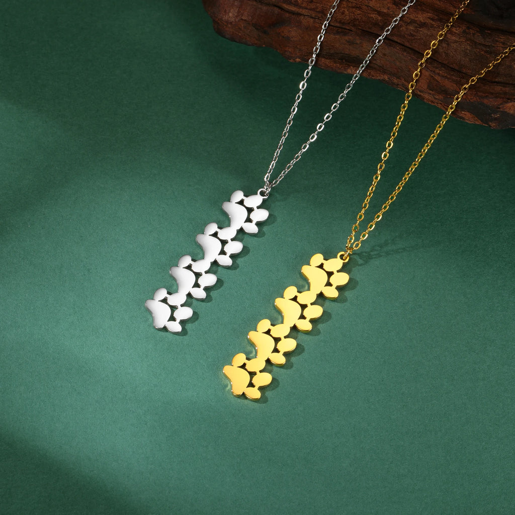 Collier Empreinte Féline – Pendentif Acier Inoxydable