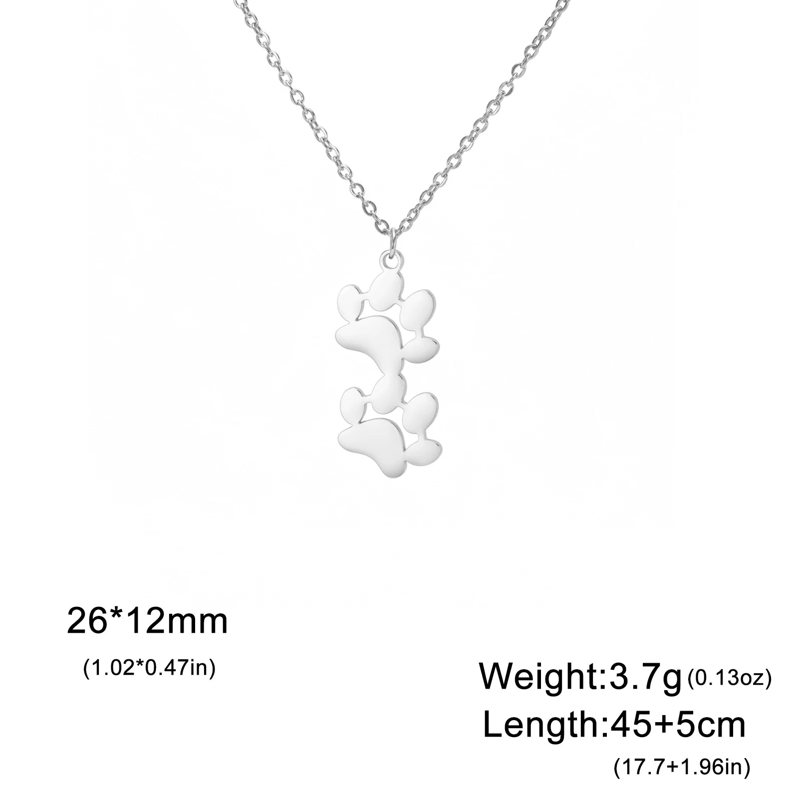 Collier Empreinte Féline – Pendentif Acier Inoxydable