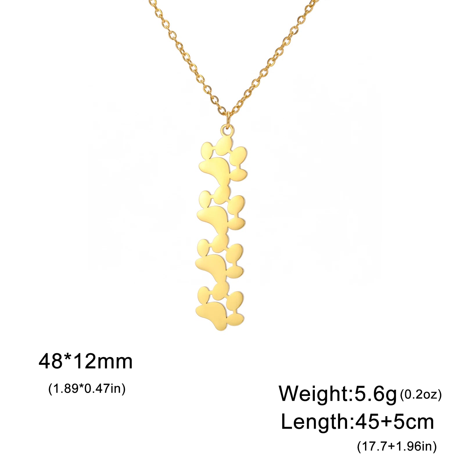 Collier Empreinte Féline – Pendentif Acier Inoxydable