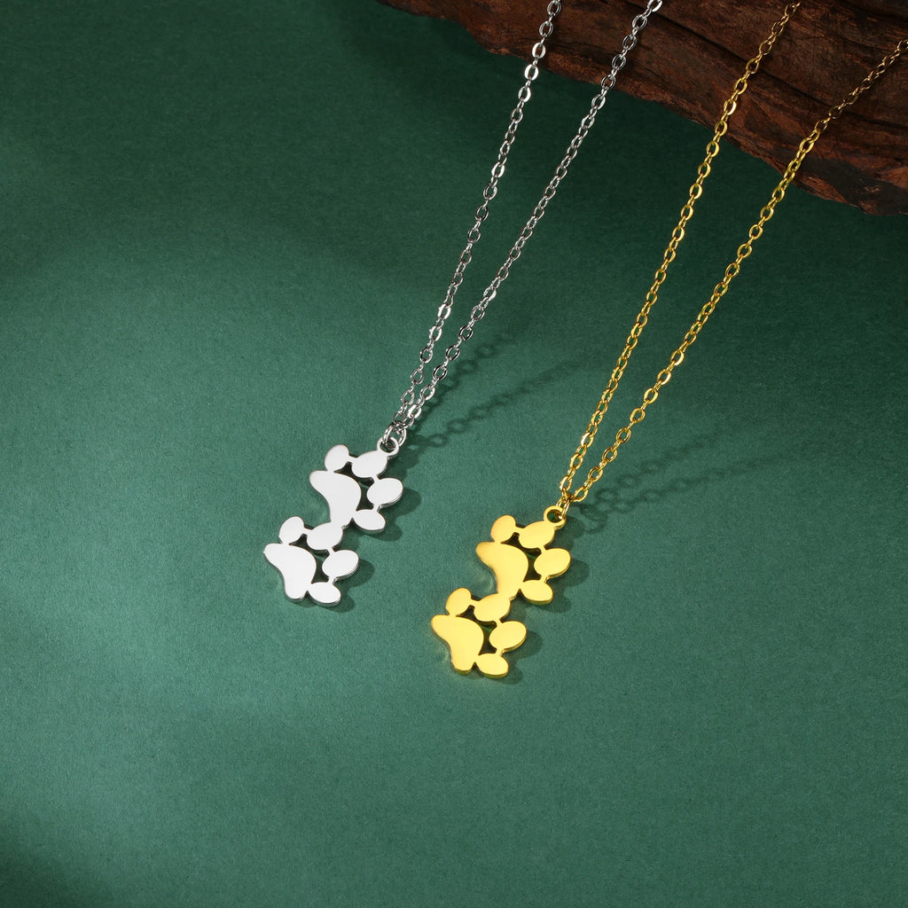 Collier Empreinte Féline – Pendentif Acier Inoxydable