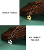 Collier Empreinte Féline – Pendentif Acier Inoxydable