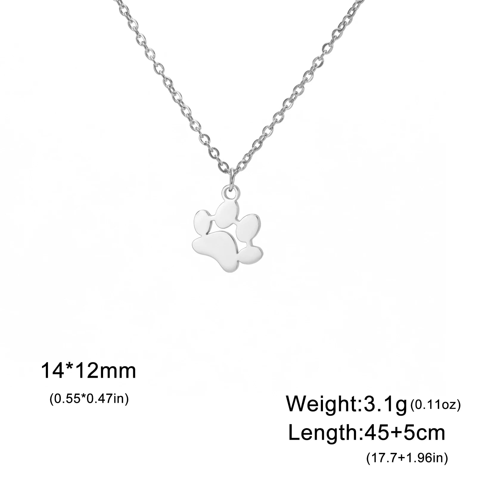 Collier Empreinte Féline – Pendentif Acier Inoxydable