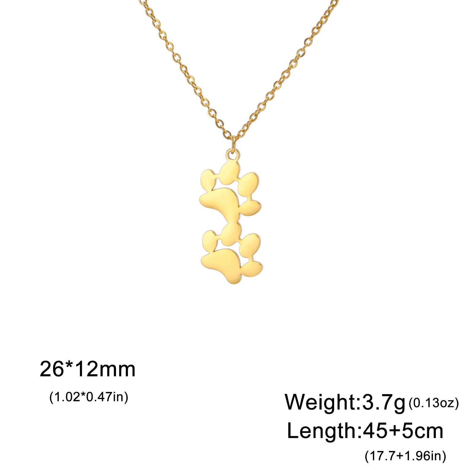 Collier Empreinte Féline – Pendentif Acier Inoxydable