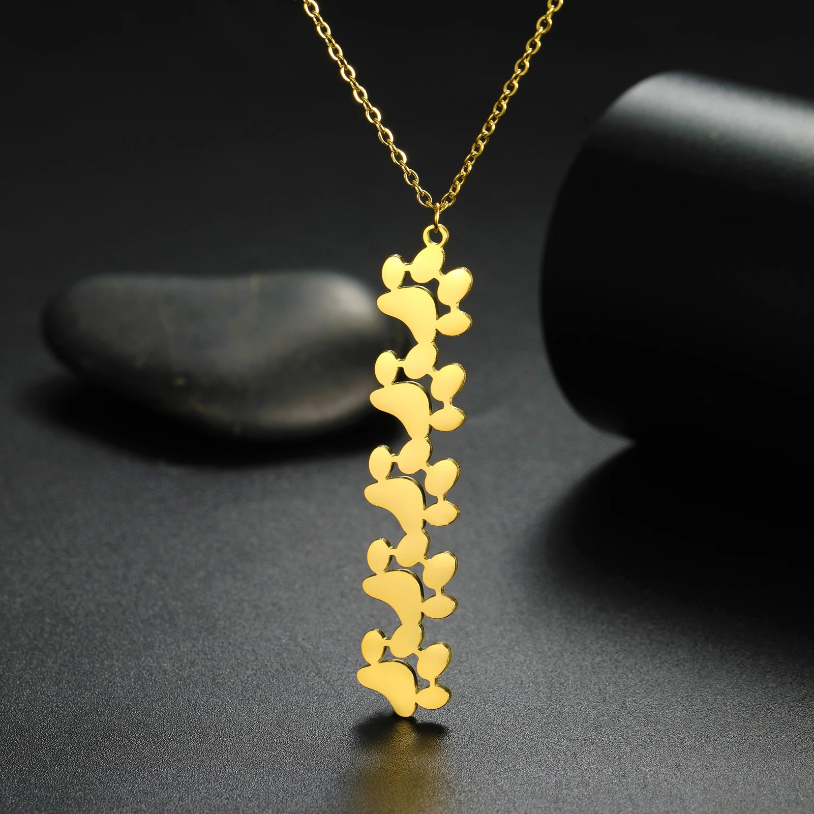 Collier Empreinte Féline – Pendentif Acier Inoxydable