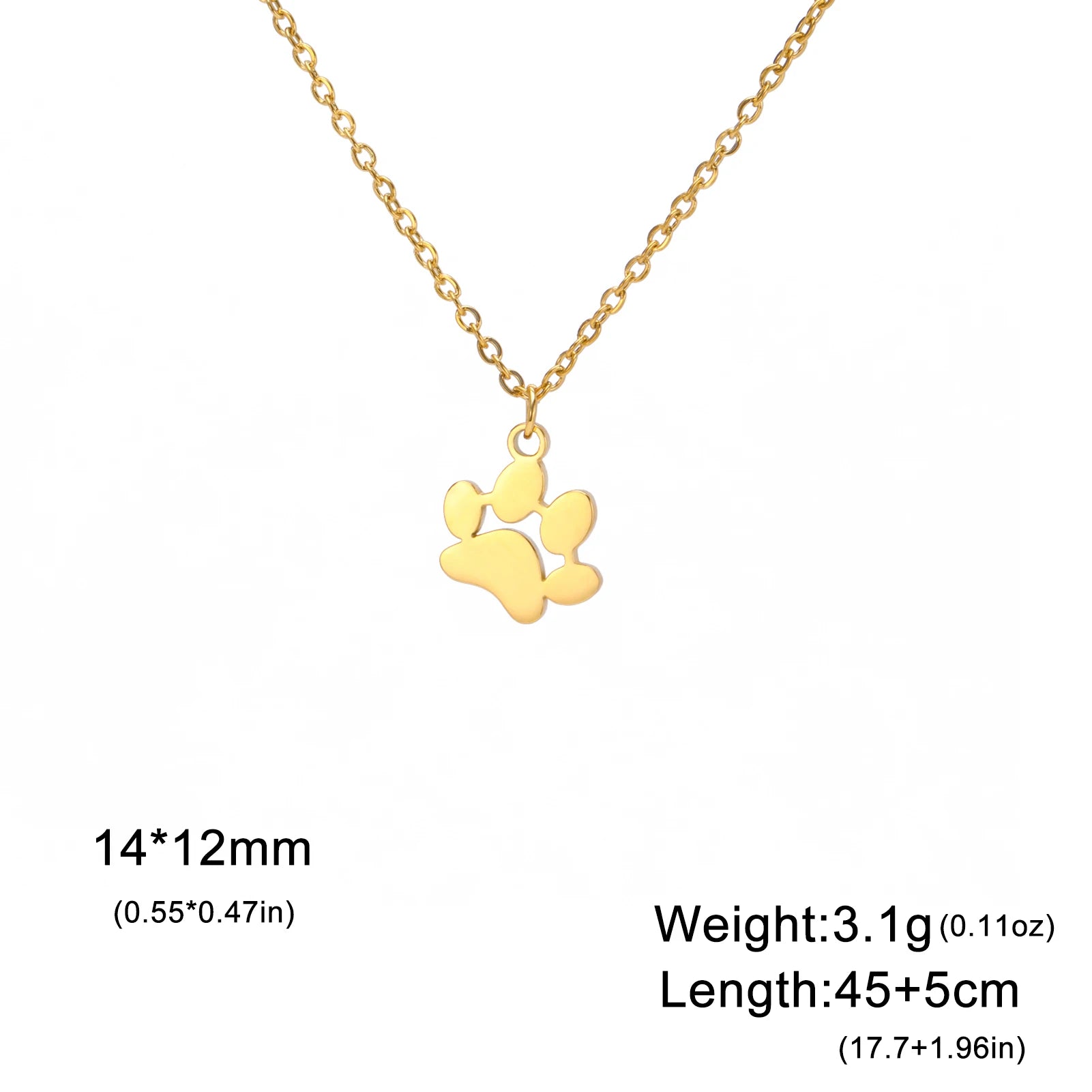 Collier Empreinte Féline – Pendentif Acier Inoxydable