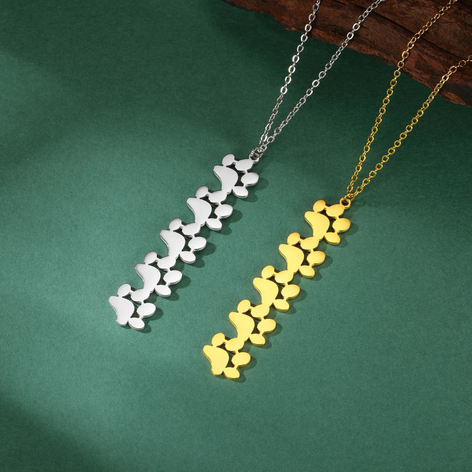 Collier Empreinte Féline – Pendentif Acier Inoxydable