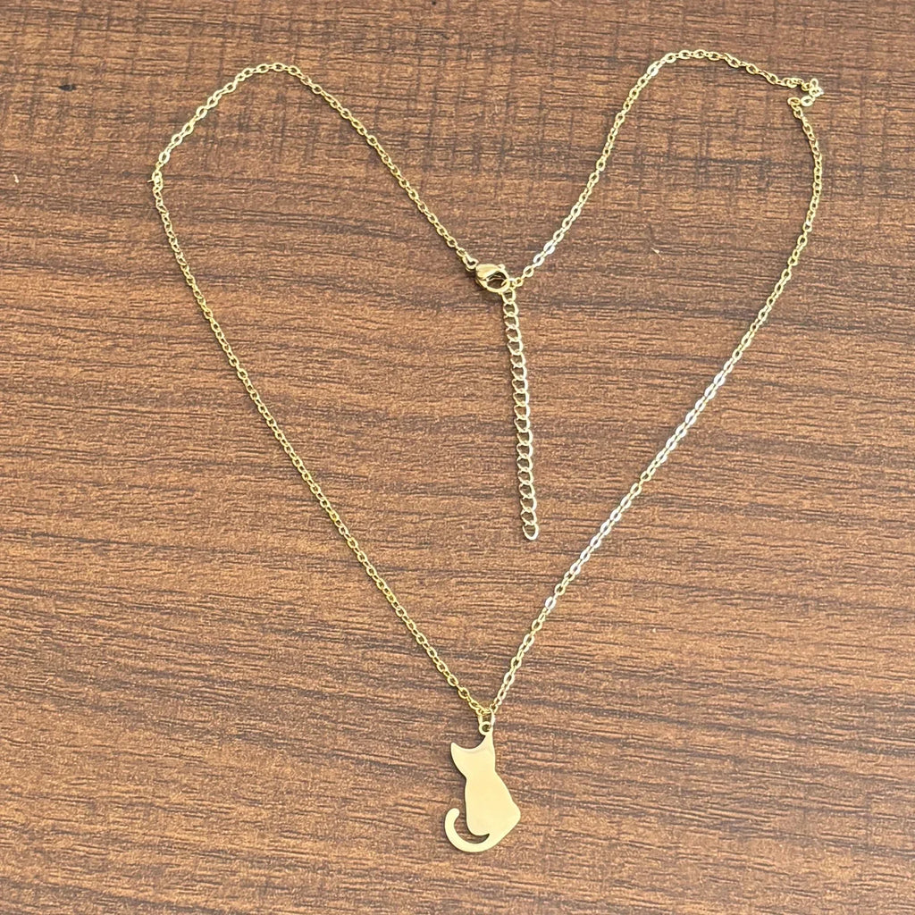 Collier Silhouette Féline — Acier Inoxydable