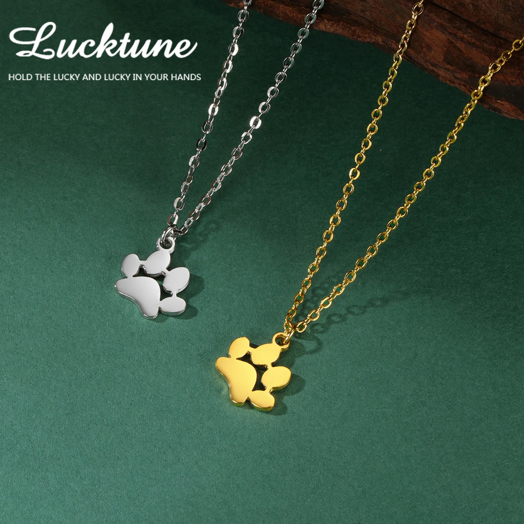 Collier Empreinte Féline – Pendentif Acier Inoxydable