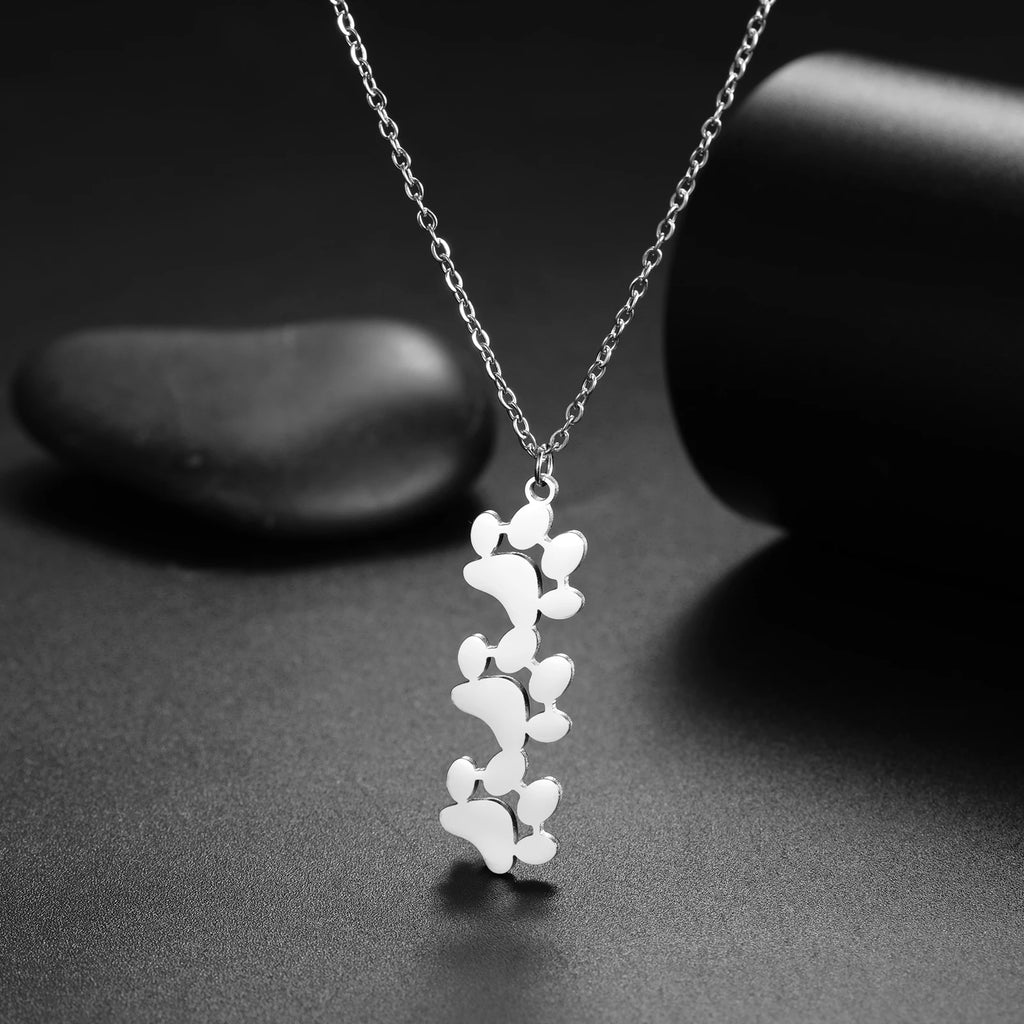 Collier Empreinte Féline – Pendentif Acier Inoxydable