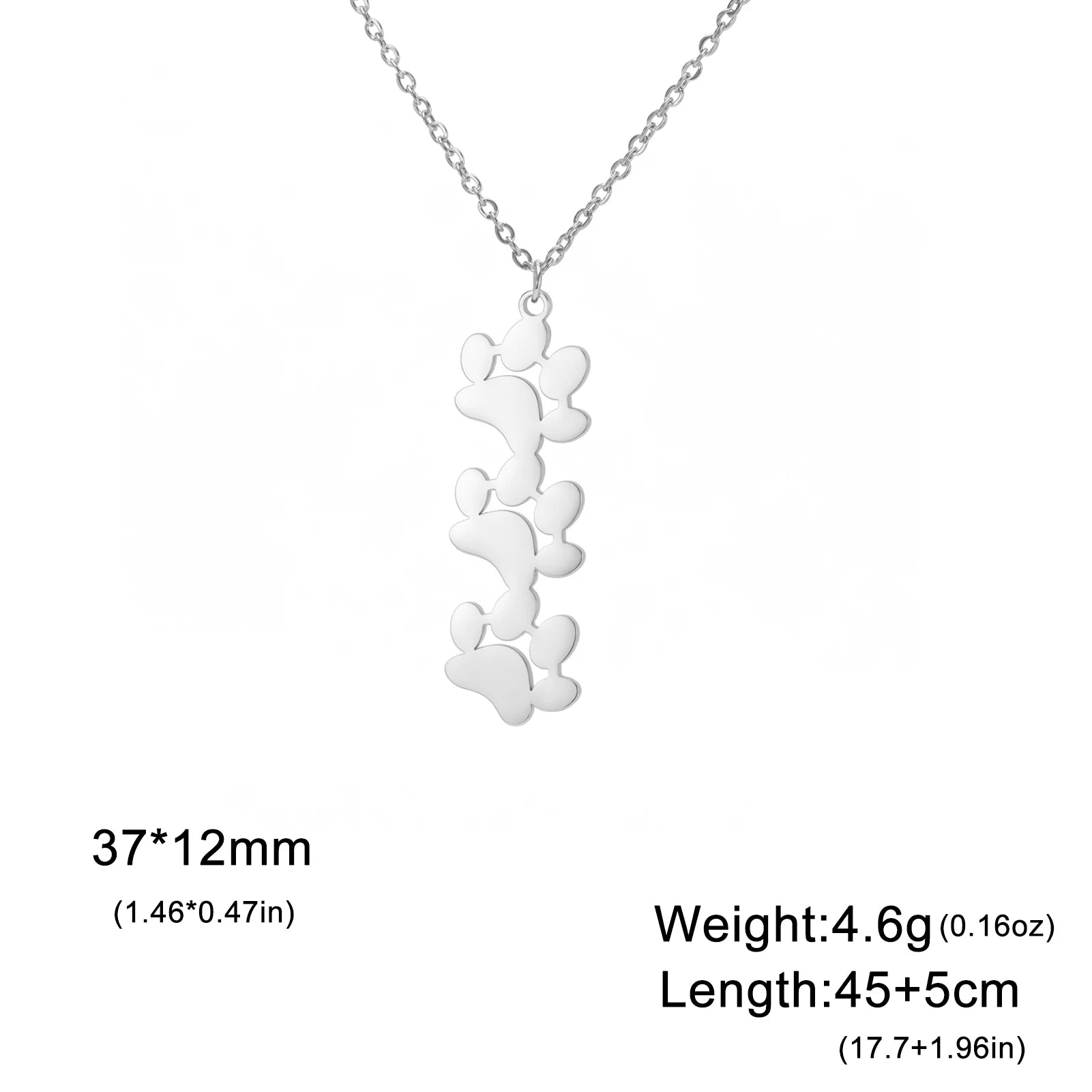 Collier Empreinte Féline – Pendentif Acier Inoxydable