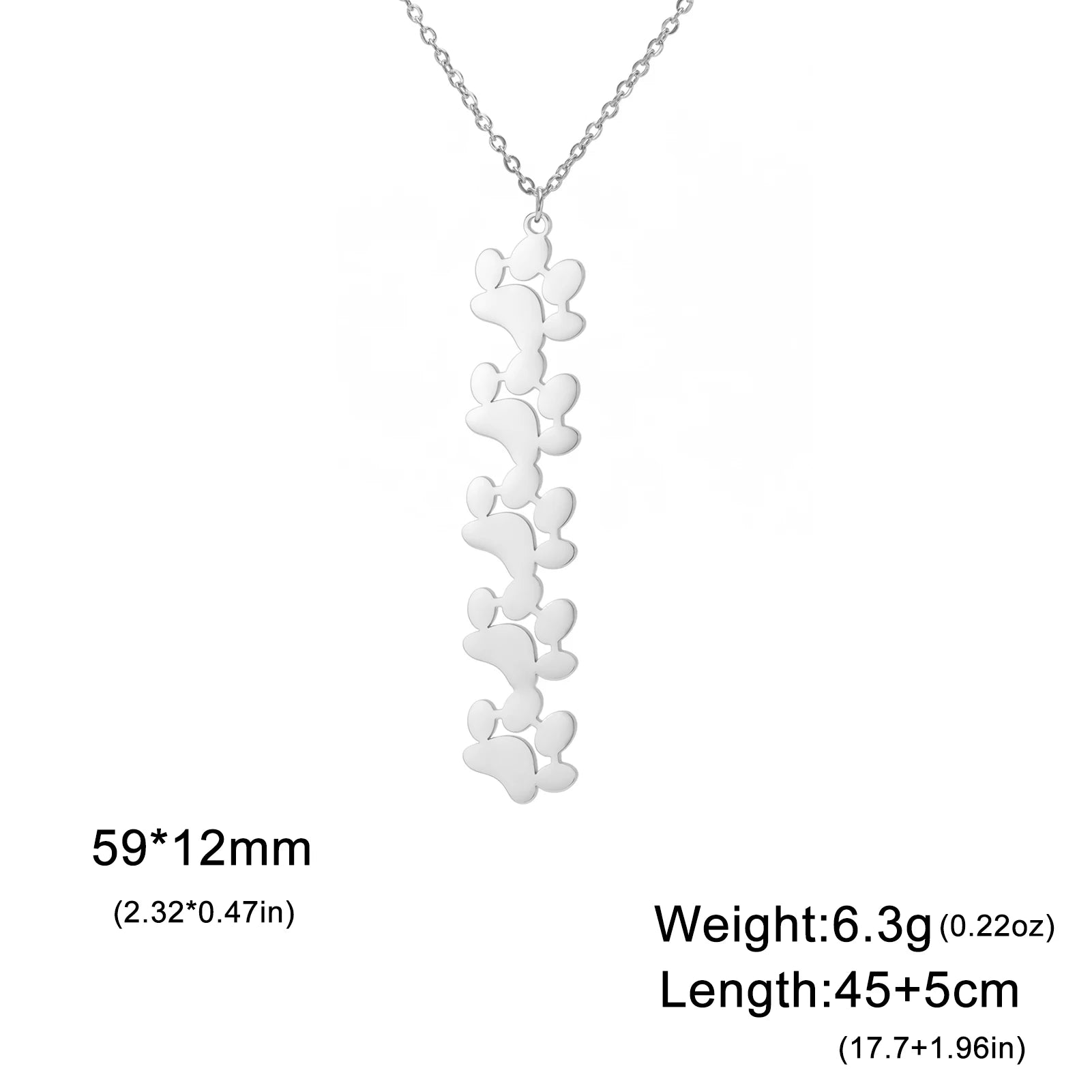 Collier Empreinte Féline – Pendentif Acier Inoxydable
