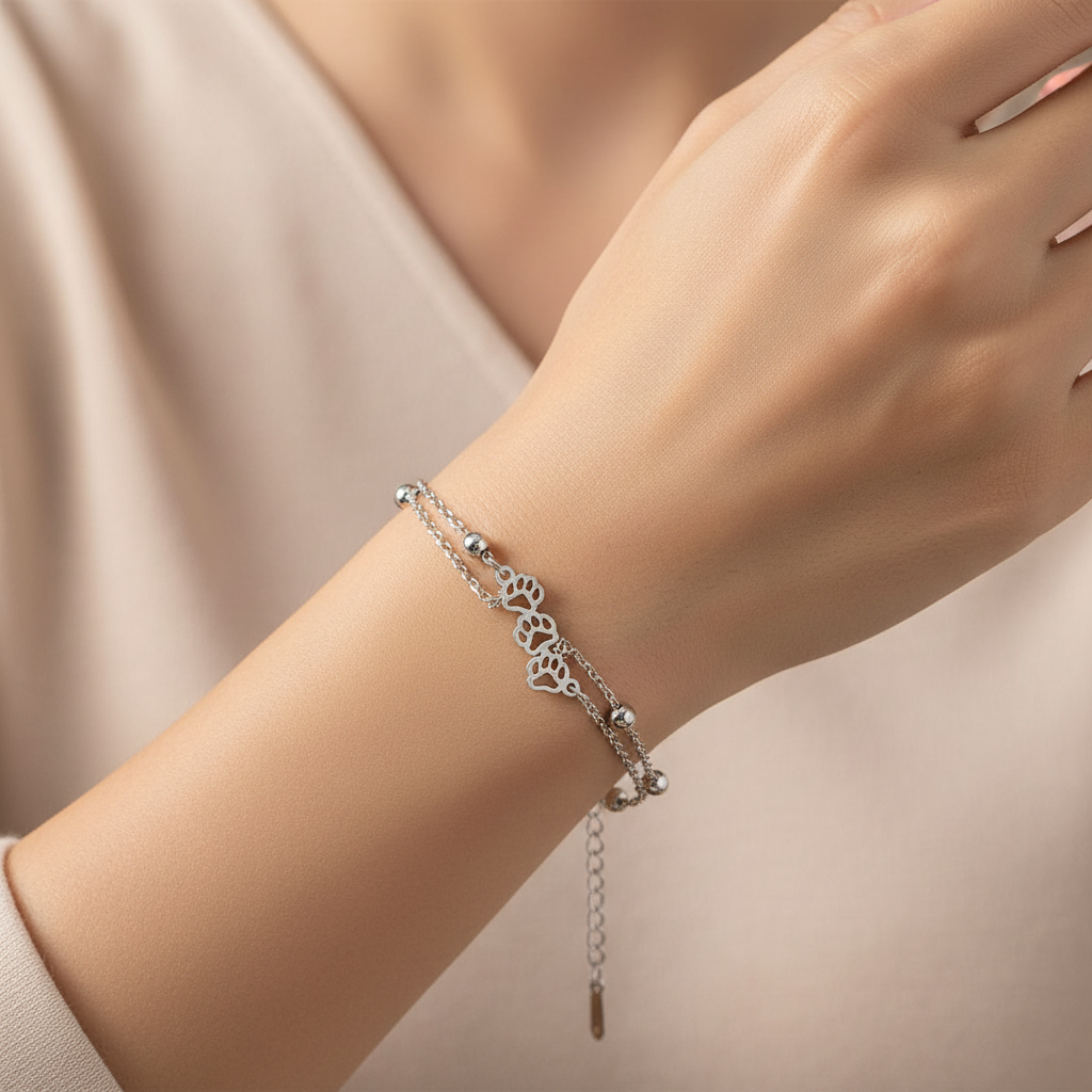 Bracelet argent porté