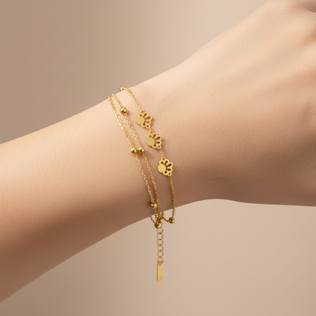 Bracelet doré porté