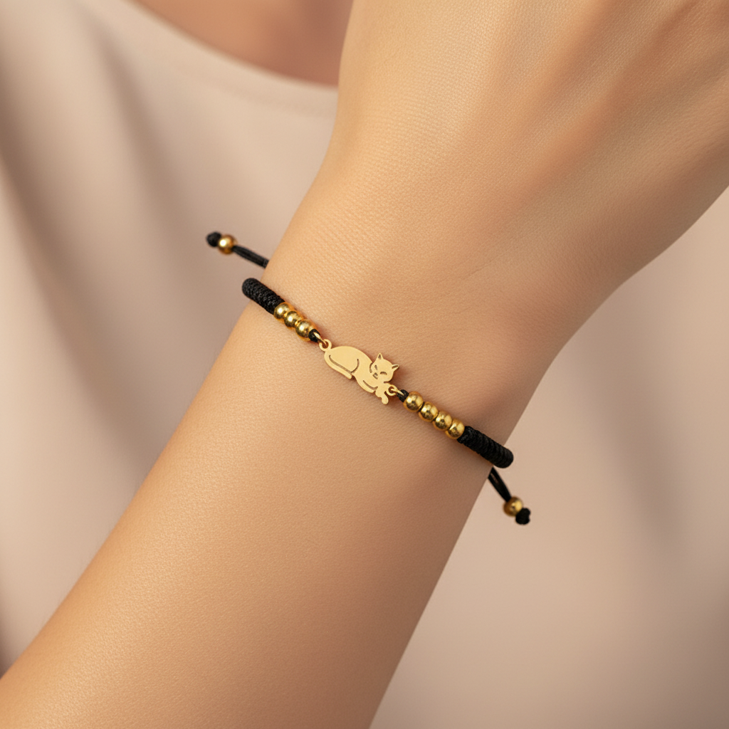 Bracelet noir porté