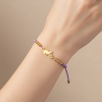 Bracelet violet porté