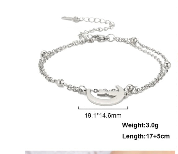 Bracelet Chat Minimaliste – Double Chaîne Ajustable